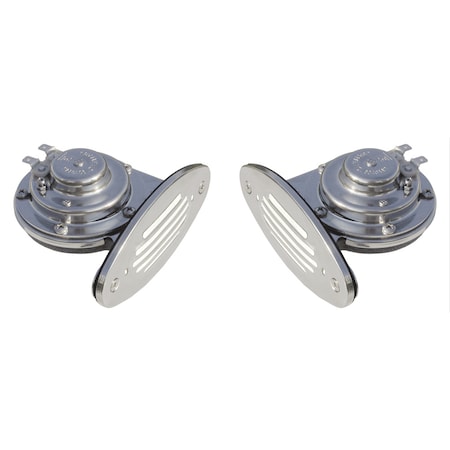 Schmitt & Ongaro Marine Ongaro Mini SS Dual Drop-In Horn w/SS Grills High -Low Pitch 10055